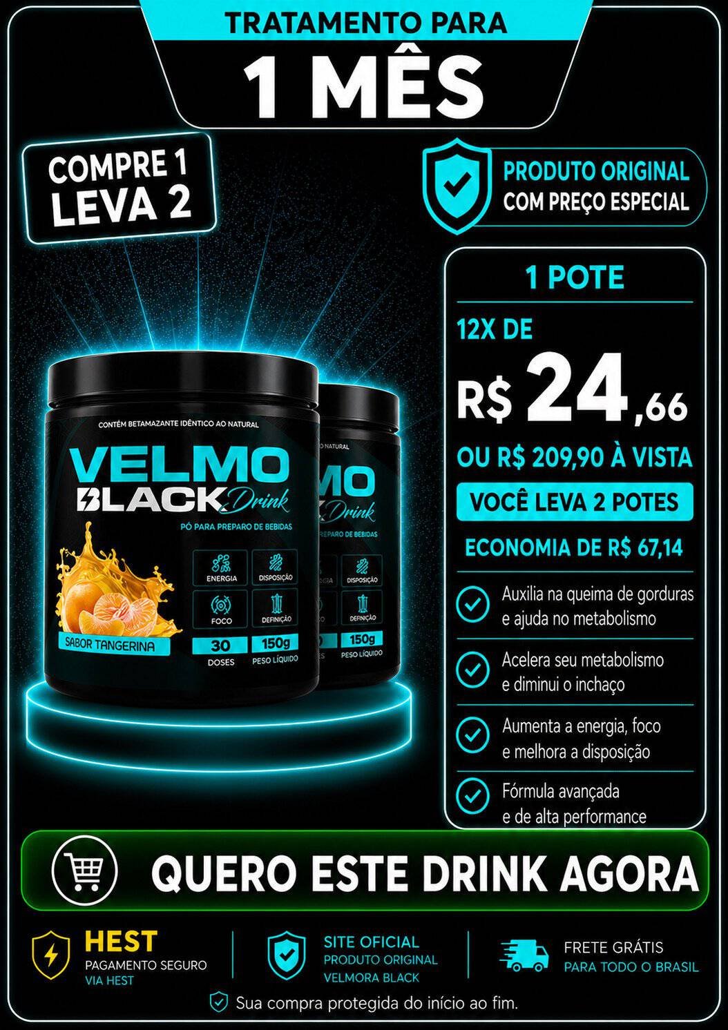Velmo Black 1 Mes Compre 1 Leva 2
